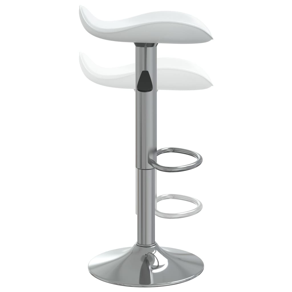 Tabourets de bar lot de 2 blanc acier chromé et cuir artificiel