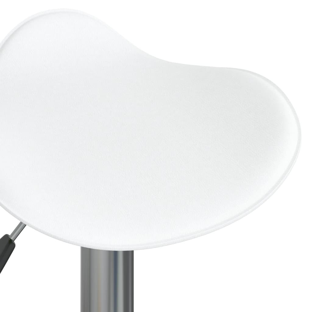 Tabourets de bar lot de 2 blanc acier chromé et cuir artificiel - XIOS