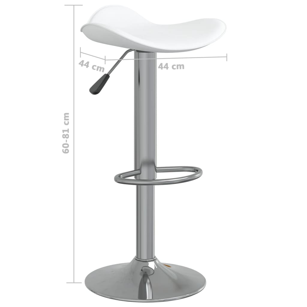 Tabourets de bar lot de 2 blanc acier chromé et cuir artificiel