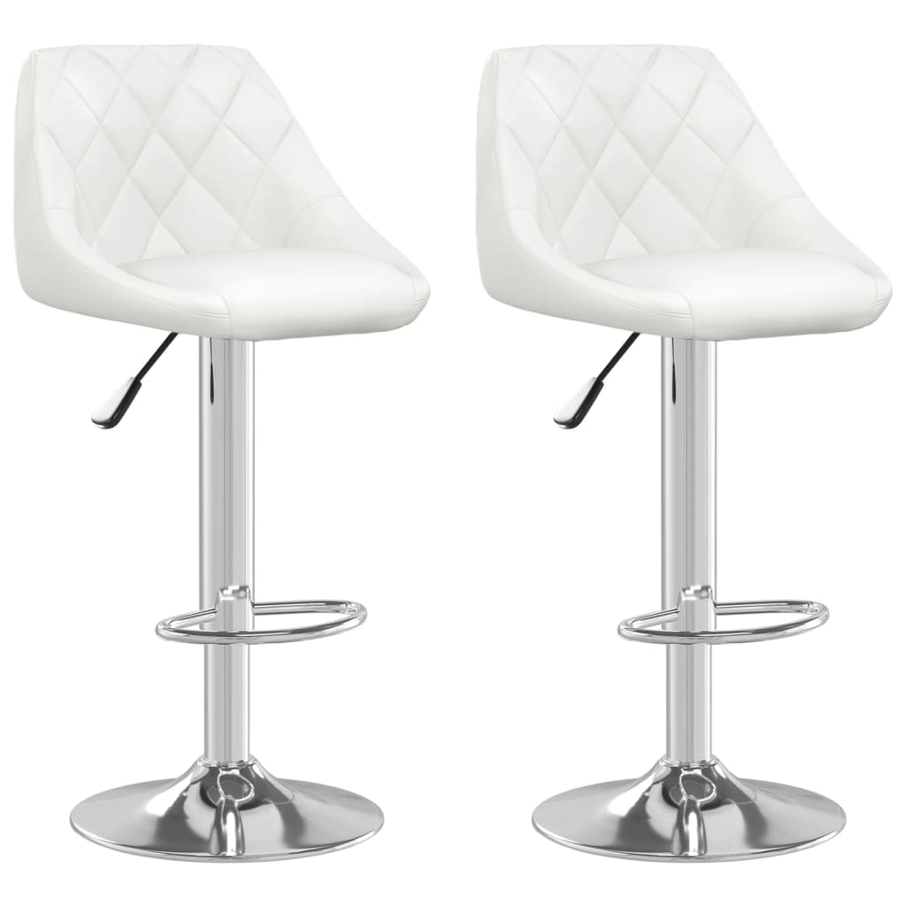 Tabourets de bar lot de 2 blanc similicuir - XIOS