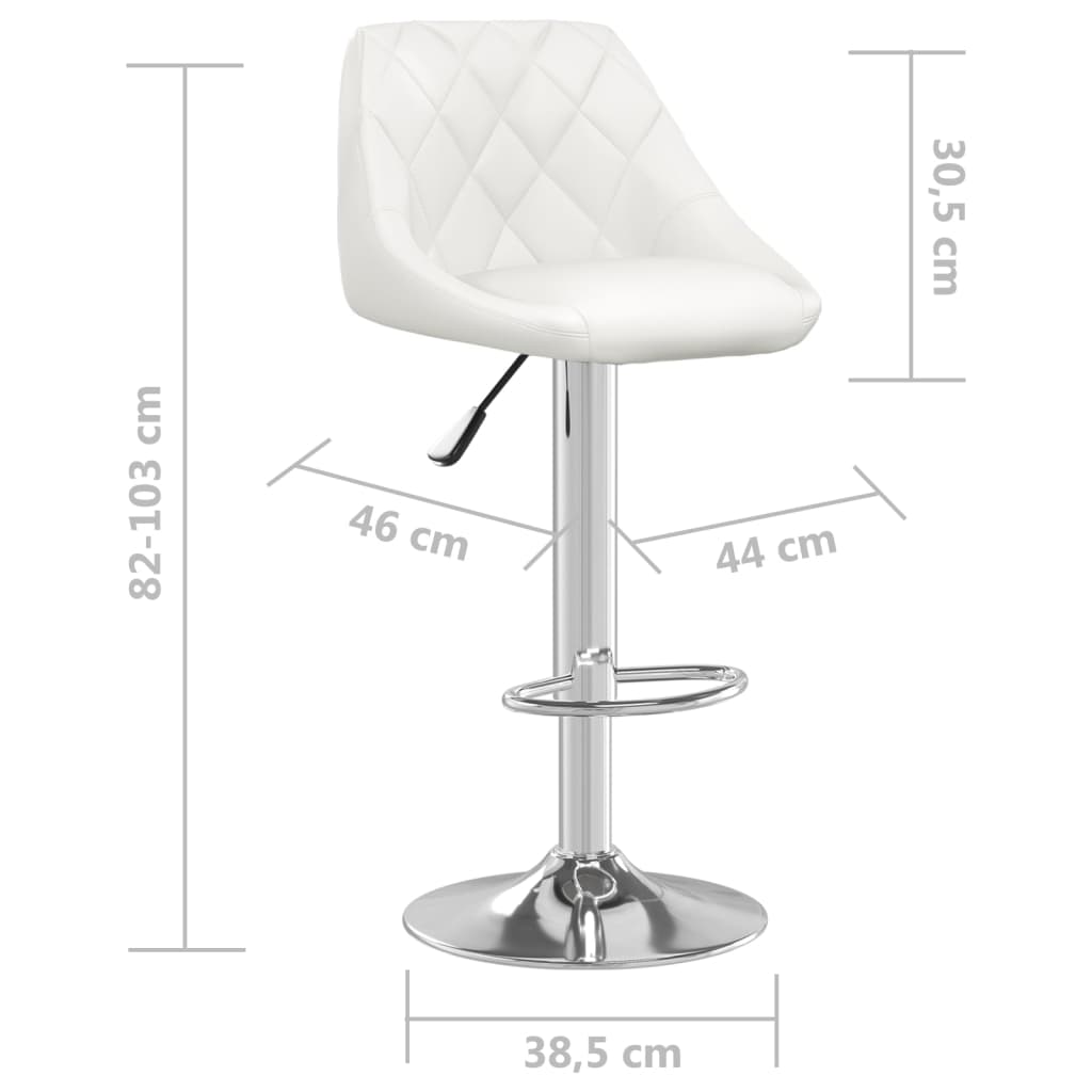 Tabourets de bar lot de 2 blanc similicuir - XIOS