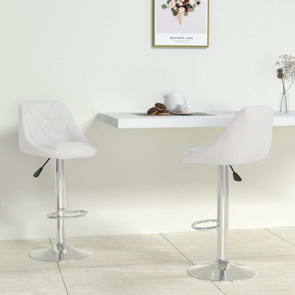 Tabourets de bar lot de 2 blanc similicuir - XIOS