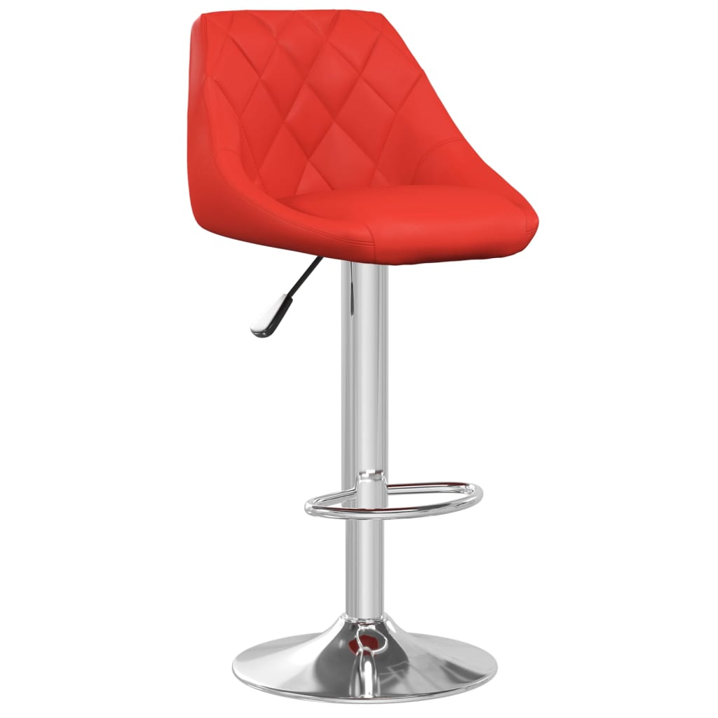 Tabourets de bar lot de 2 rouge similicuir - XIOS