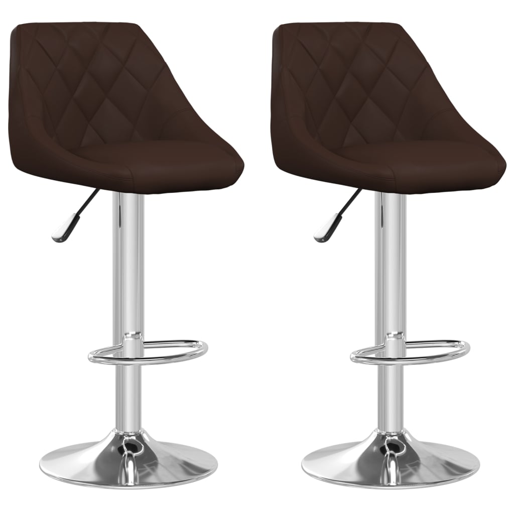 Tabourets de bar lot de 2 marron similicuir - XIOS