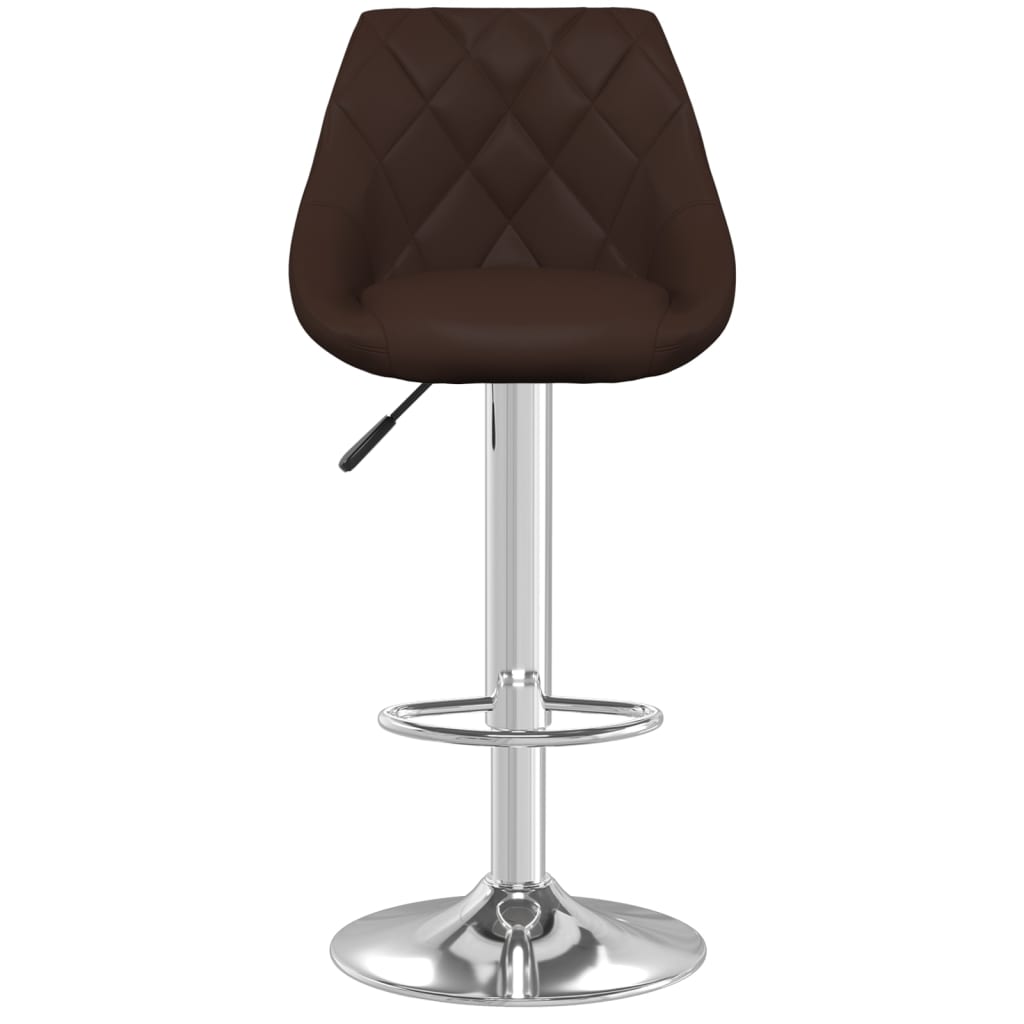 Tabourets de bar lot de 2 marron similicuir - XIOS