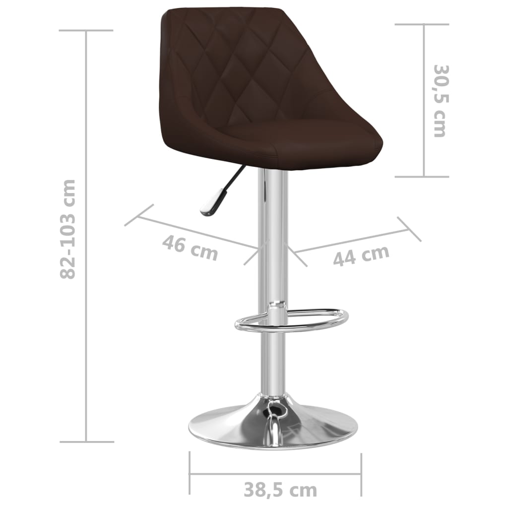 Tabourets de bar lot de 2 marron similicuir - XIOS