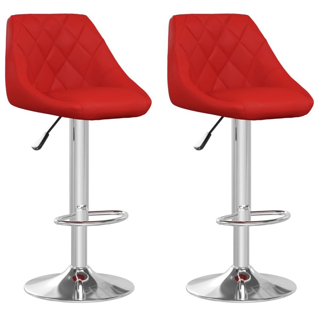 Tabourets de bar lot de 2 rouge bordeaux similicuir - XIOS