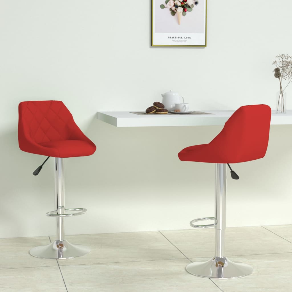 Tabourets de bar lot de 2 rouge bordeaux similicuir - XIOS