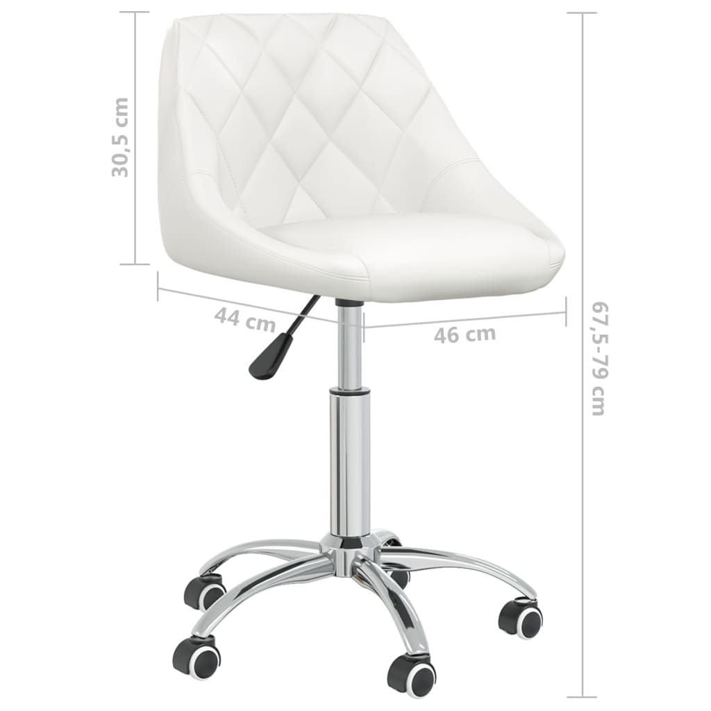 Chaise pivotante de bureau Blanc Similicuir - XIOS