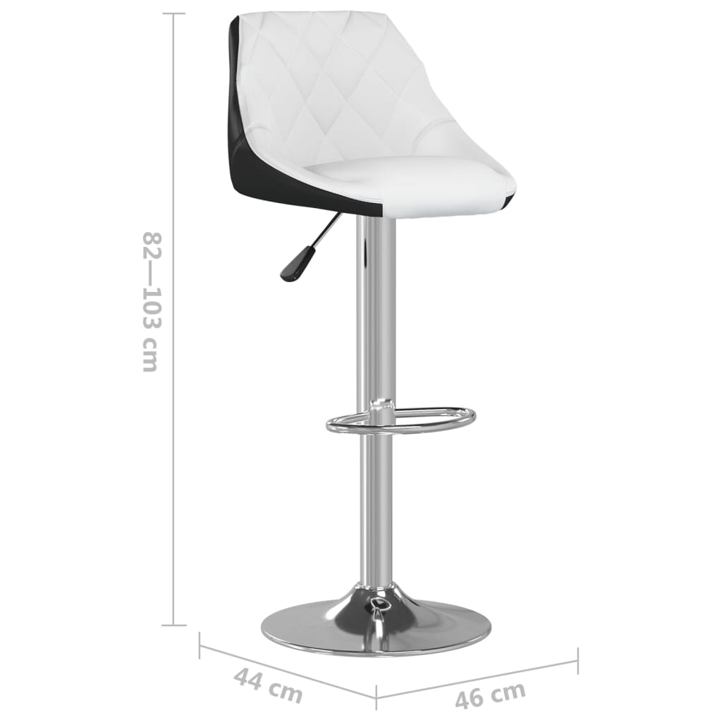 Tabourets de bar lot de 2 blanc et noir similicuir - XIOS
