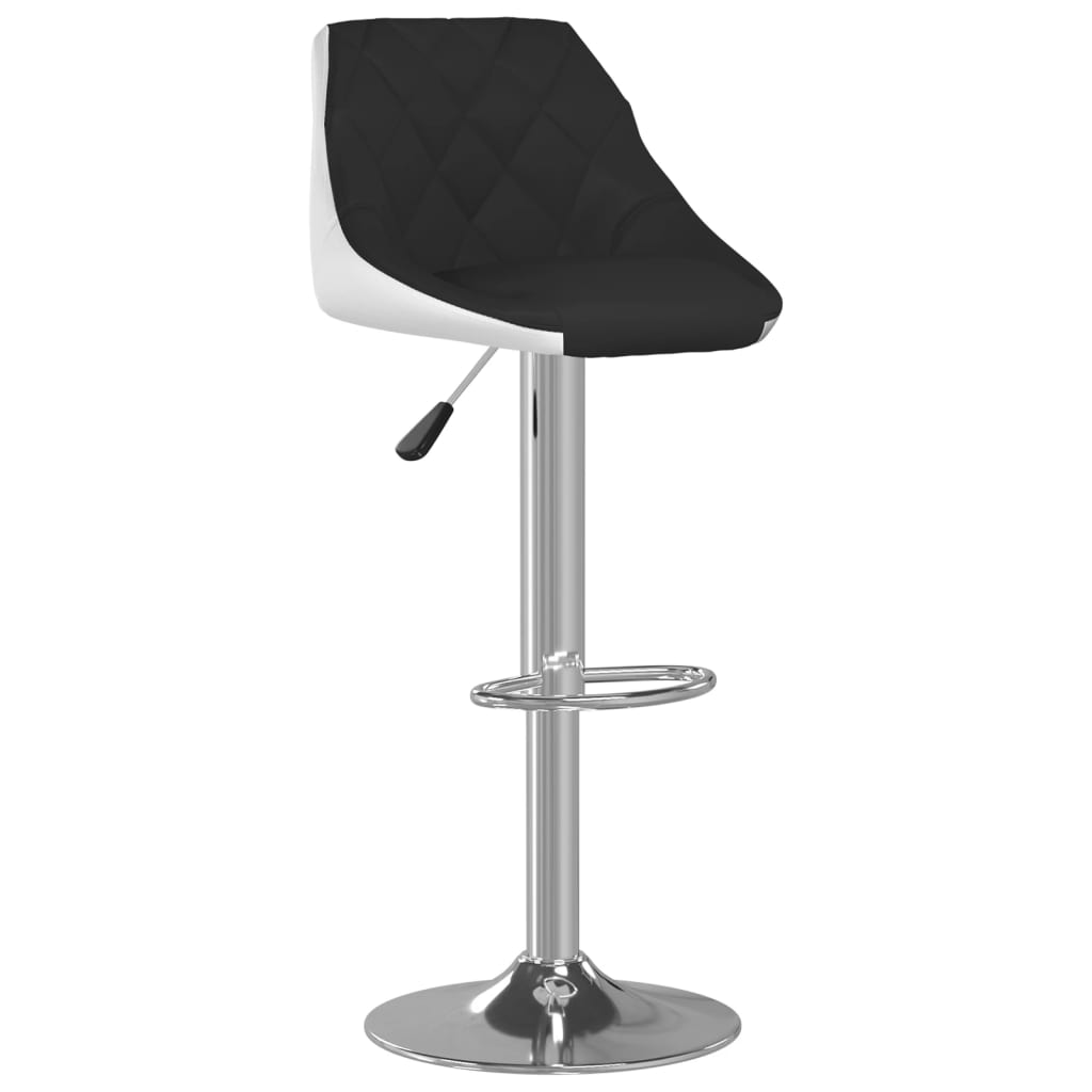 Tabourets de bar lot de 2 noir et blanc similicuir - XIOS