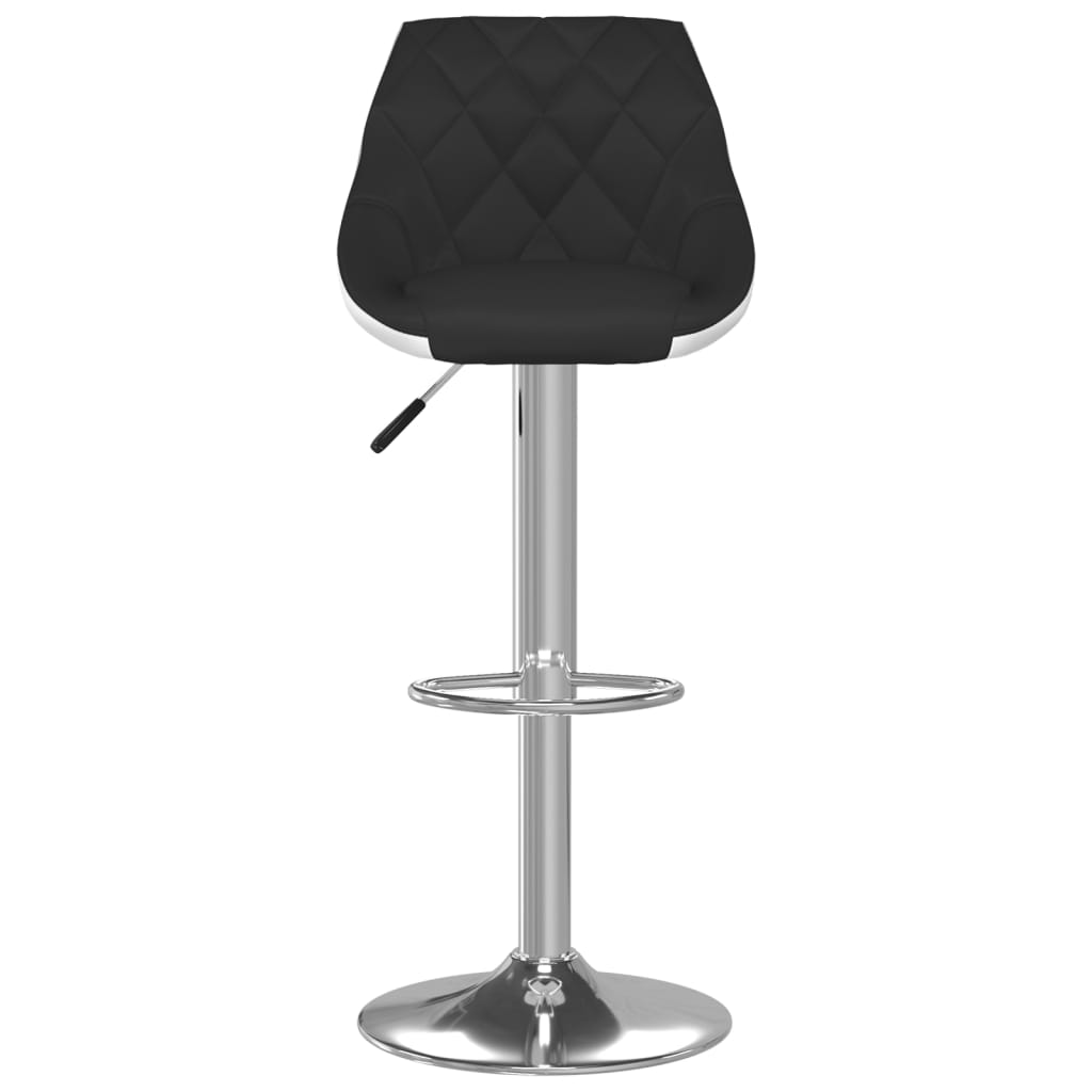 Tabourets de bar lot de 2 noir et blanc similicuir - XIOS