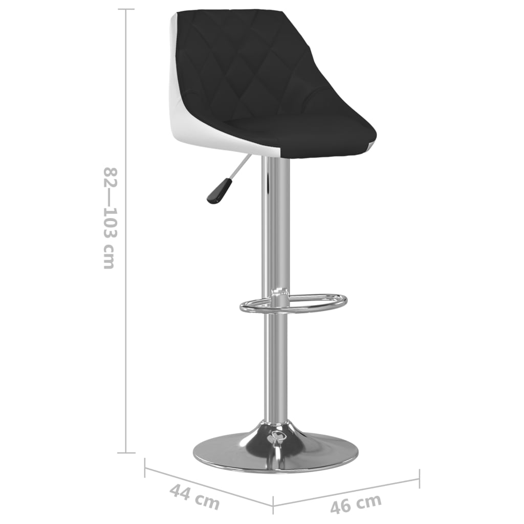 Tabourets de bar lot de 2 noir et blanc similicuir - XIOS
