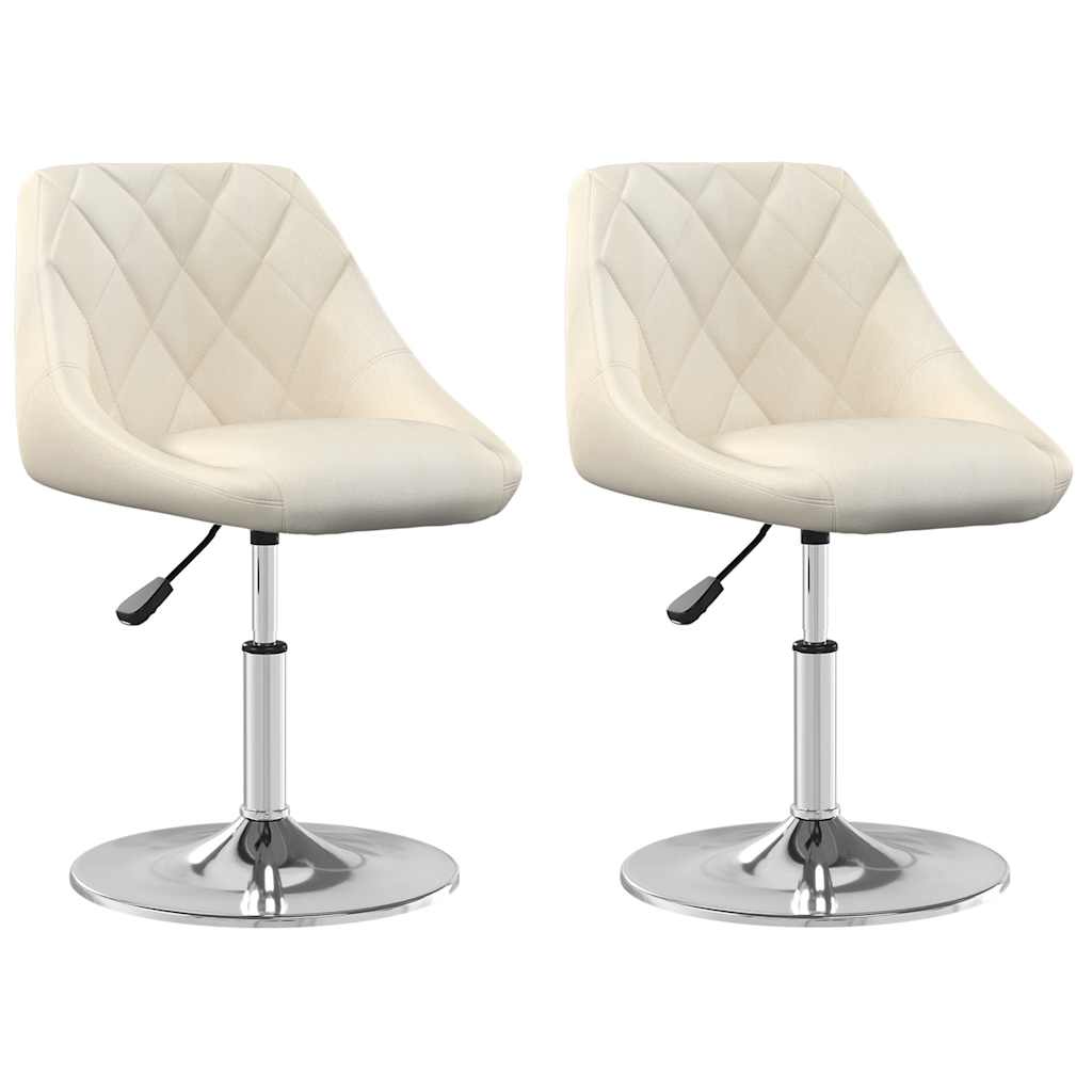 Chaises pivotantes à manger lot de 2 Crème Velours - XIOS