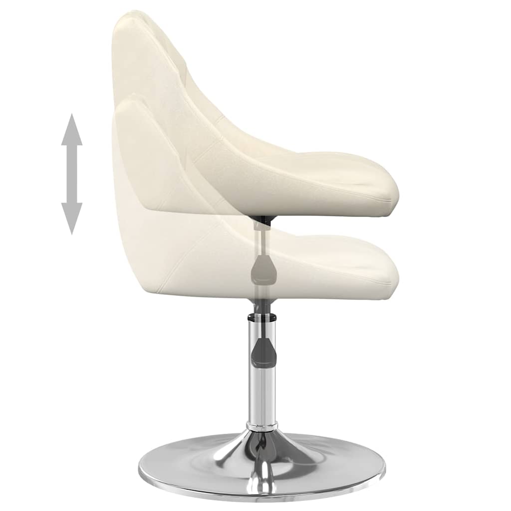 Chaises pivotantes à manger lot de 2 Crème Velours - XIOS