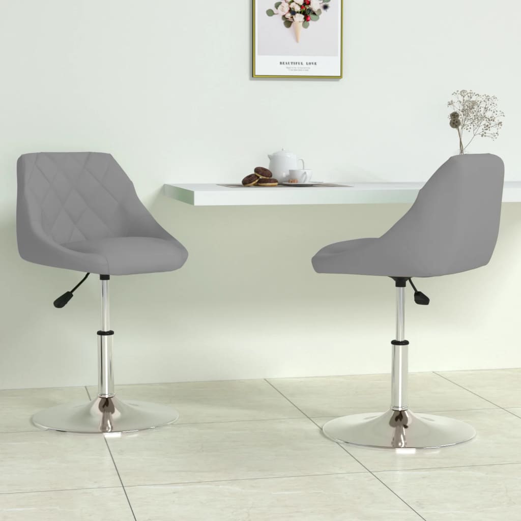 Chaises pivotantes à manger lot de 2 Gris clair Velours - XIOS