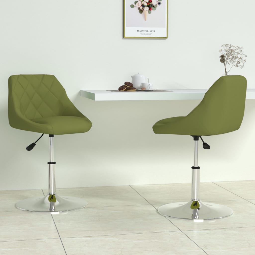 Chaises pivotantes à manger lot de 2 vert clair velours - XIOS