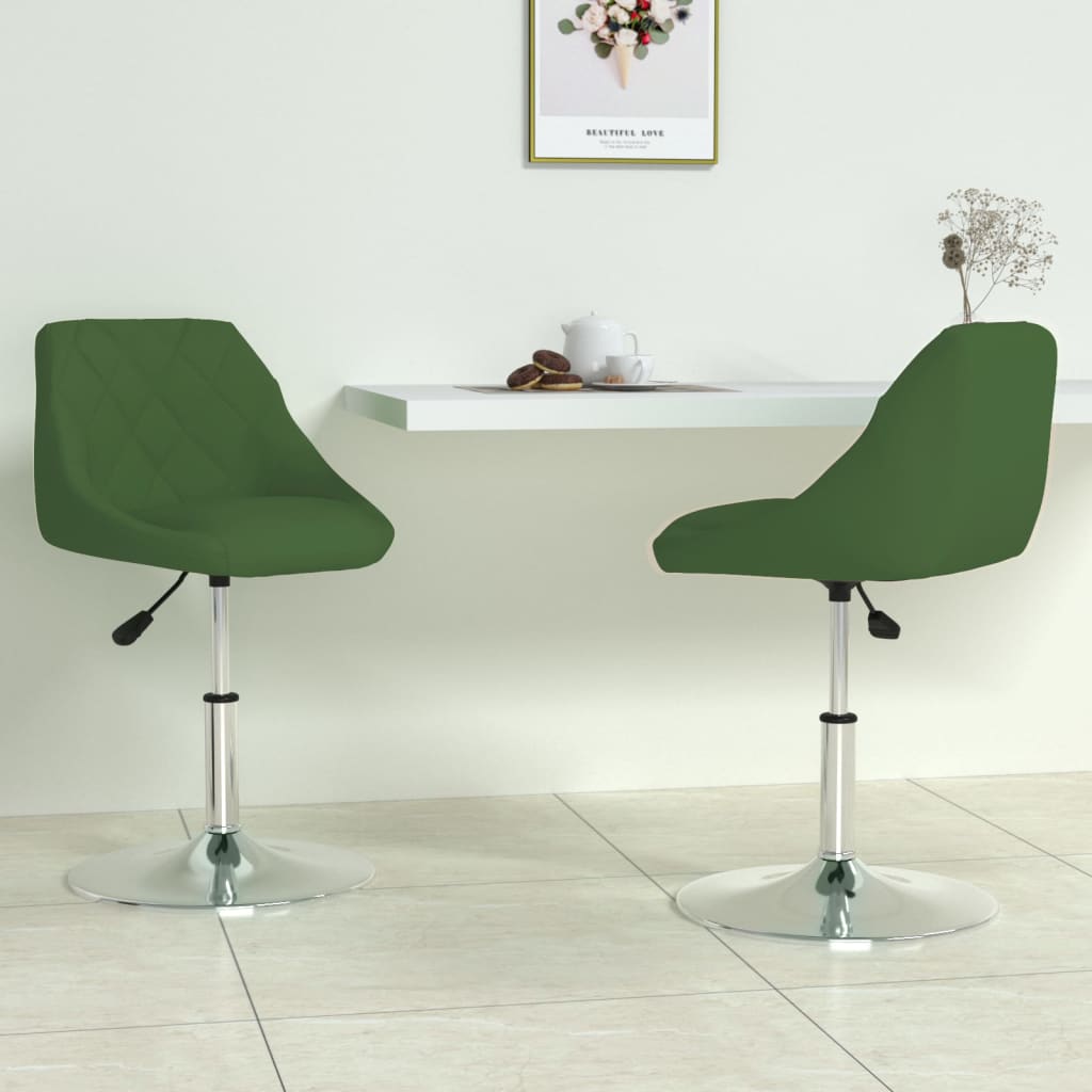 Chaises pivotantes à manger lot de 2 Vert foncé Velours - XIOS