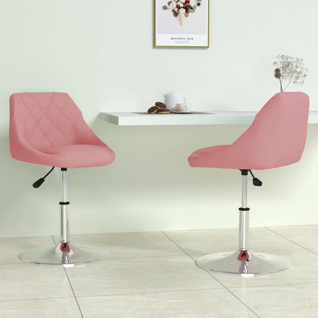 Chaises pivotantes à manger lot de 2 Rose Velours - XIOS
