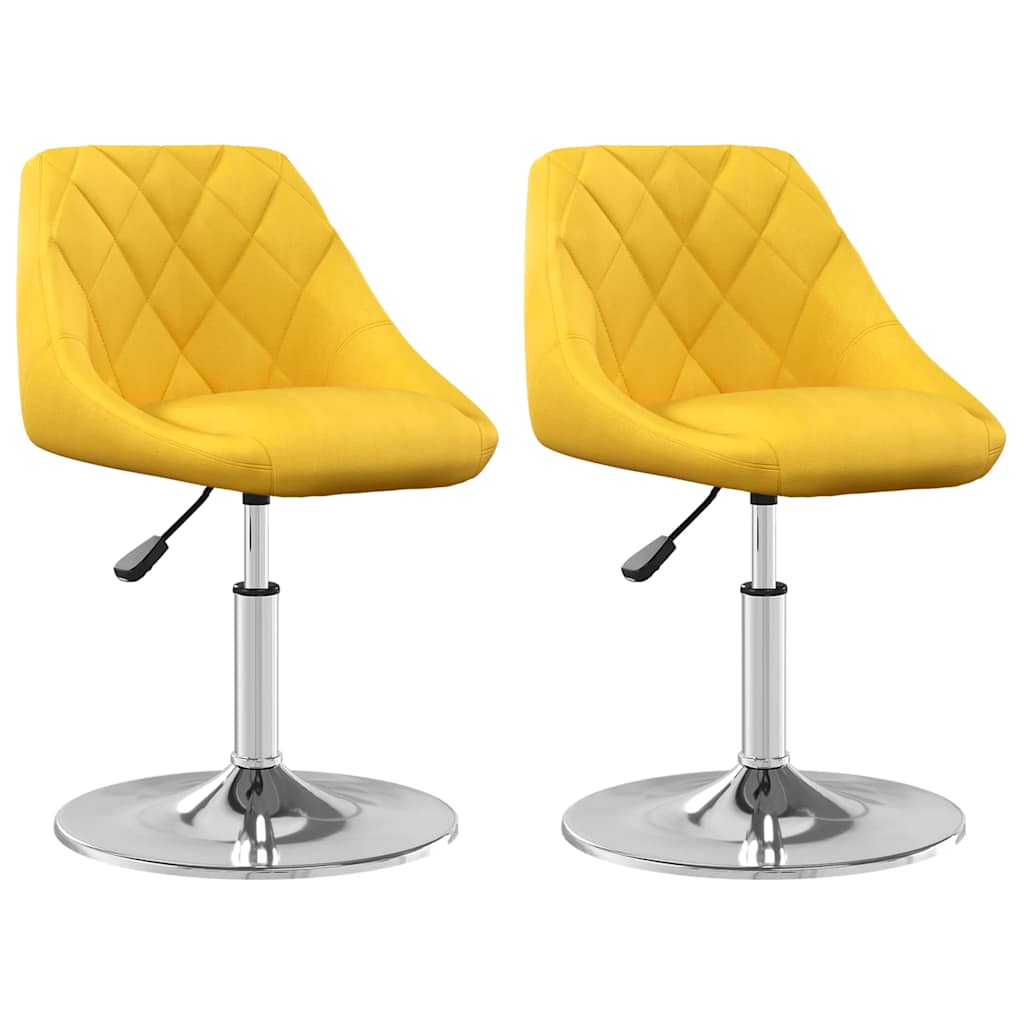 Chaises à manger pivotantes lot de 2 jaune moutarde velours - XIOS