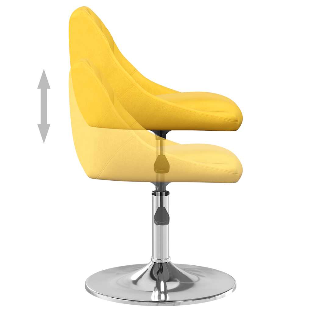 Chaises à manger pivotantes lot de 2 jaune moutarde velours - XIOS
