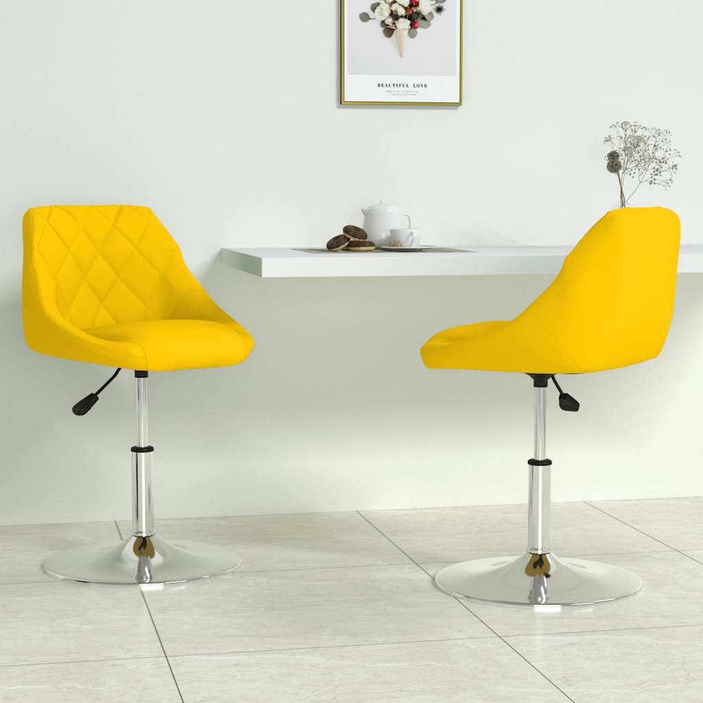 Chaises à manger pivotantes lot de 2 jaune moutarde velours - XIOS