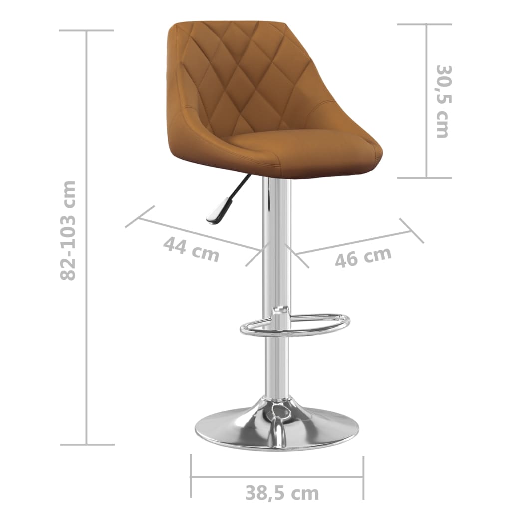 Tabouret de bar Marron Velours - XIOS