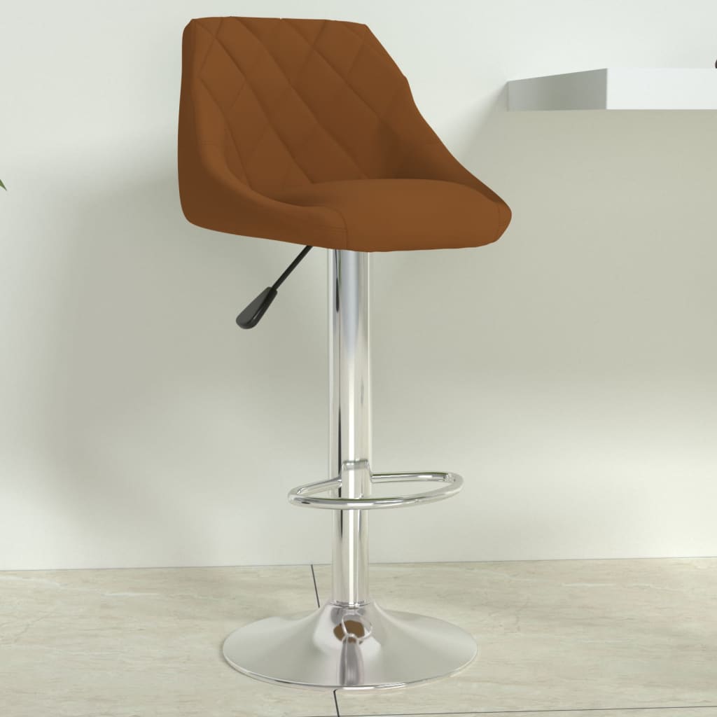 Tabouret de bar Marron Velours - XIOS