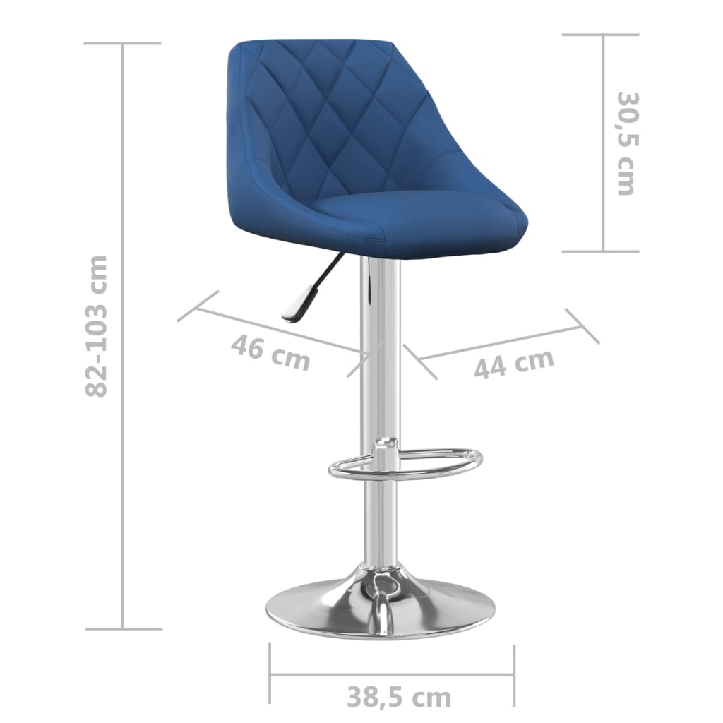 Tabouret de bar Bleu Velours - XIOS