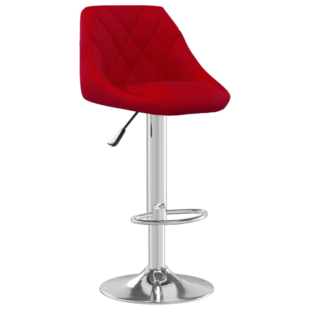 Tabouret de bar Rouge bordeaux Velours - XIOS