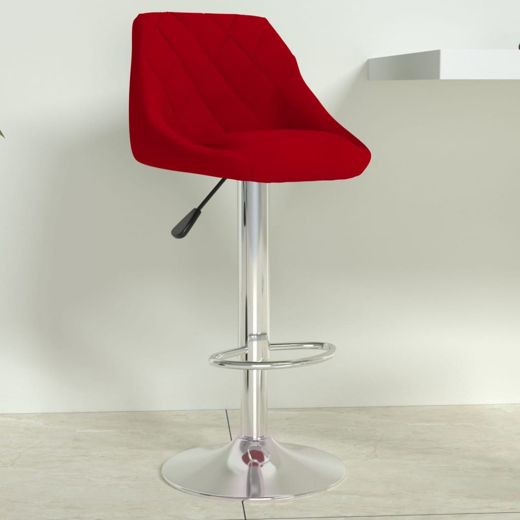Tabouret de bar Rouge bordeaux Velours - XIOS