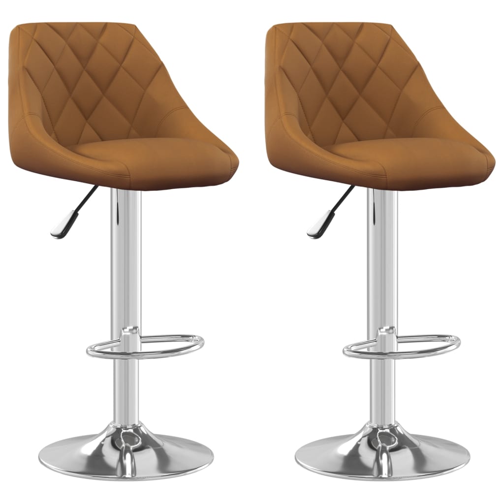 Tabourets de bar lot de 2 marron velours - XIOS
