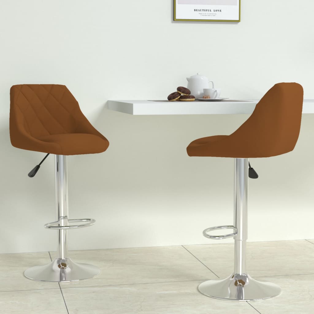 Tabourets de bar lot de 2 marron velours - XIOS