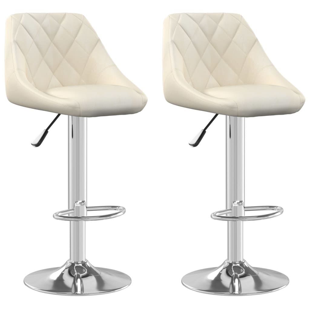 Tabourets de bar lot de 2 crème velours - XIOS