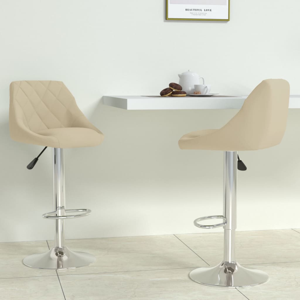 Tabourets de bar lot de 2 crème velours - XIOS