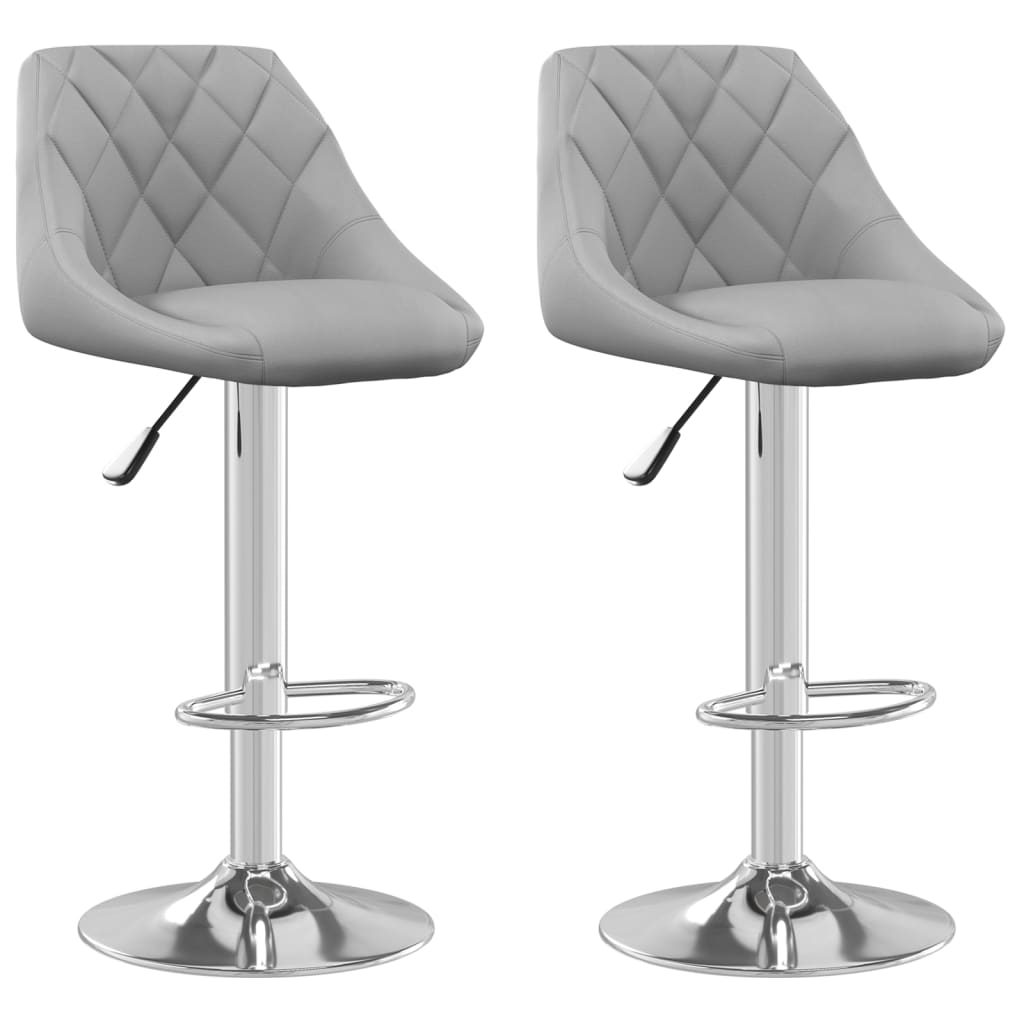 Tabourets de bar lot de 2 gris clair velours - XIOS