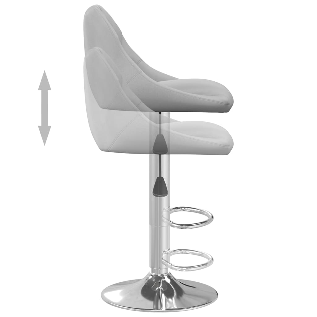 Tabourets de bar lot de 2 gris clair velours - XIOS