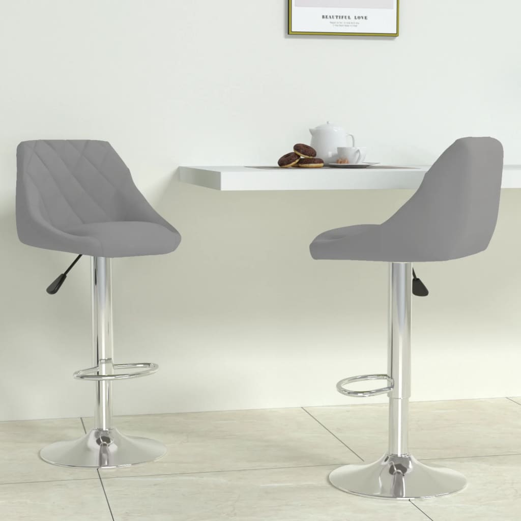Tabourets de bar lot de 2 gris clair velours - XIOS