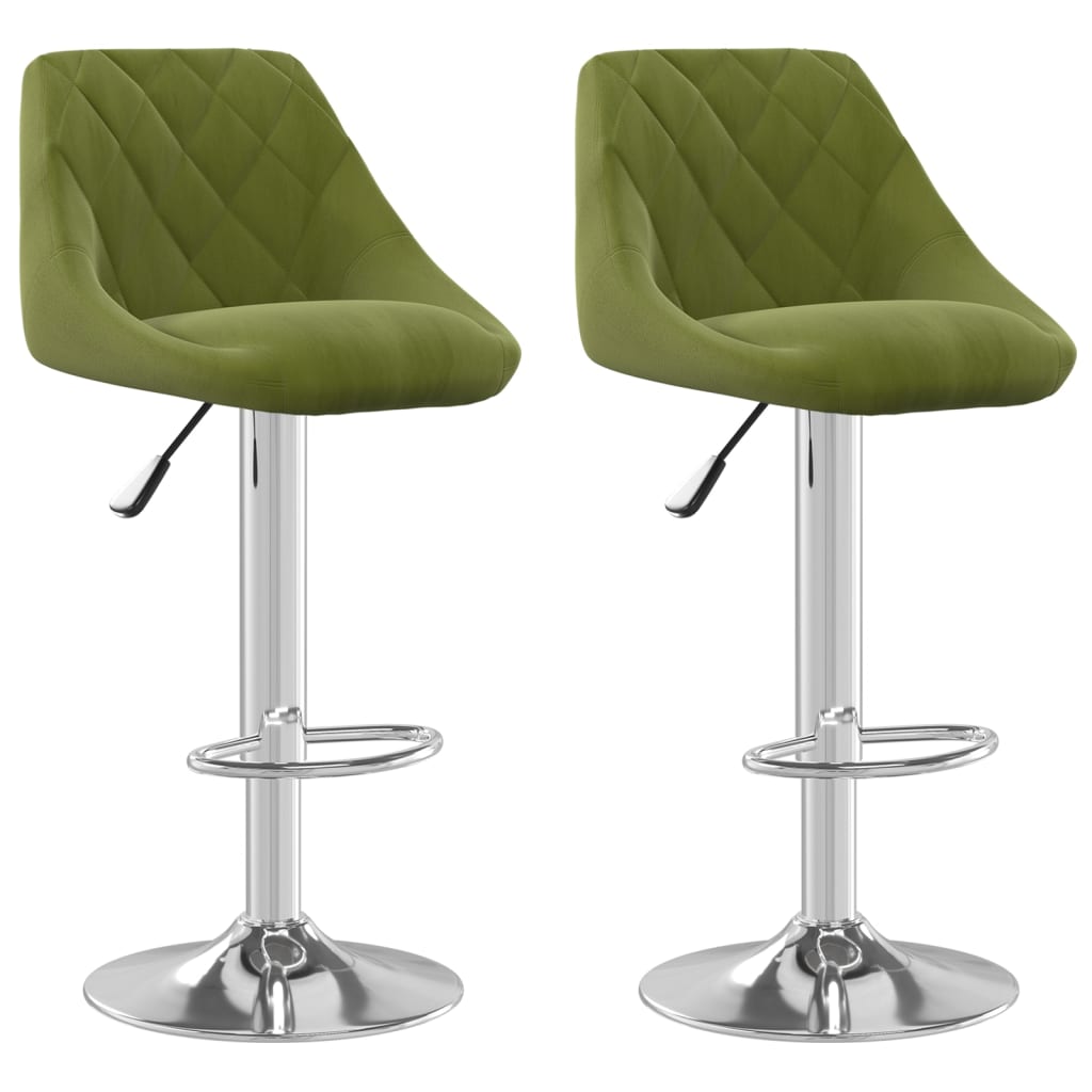 Tabourets de bar lot de 2 vert clair velours - XIOS