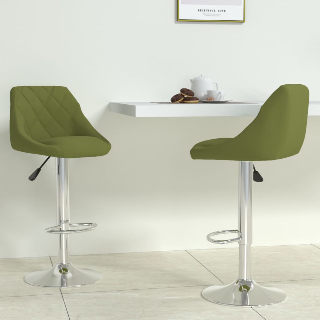 Tabourets de bar lot de 2 vert clair velours - XIOS