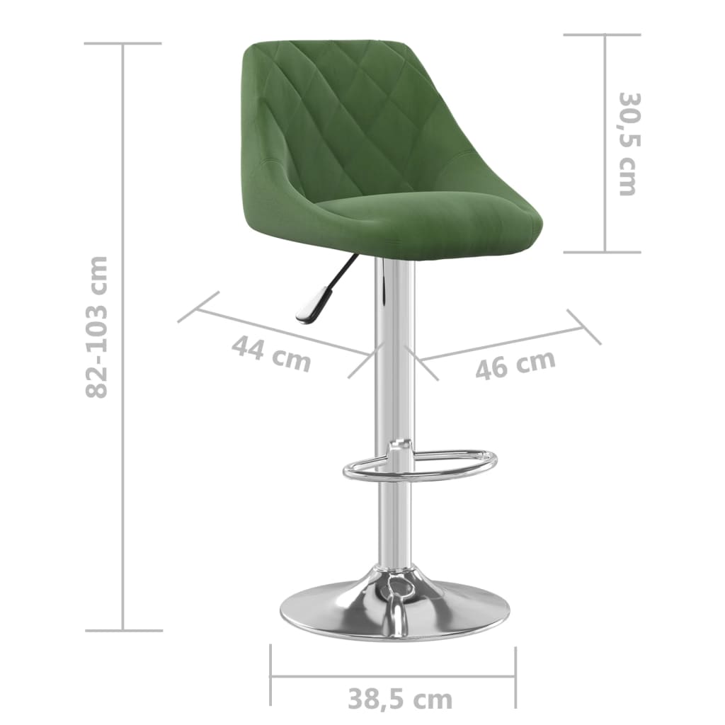 Tabourets de bar lot de 2 vert foncé velours - XIOS