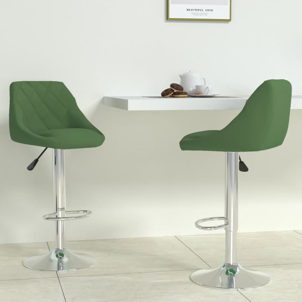 Tabourets de bar lot de 2 vert foncé velours - XIOS