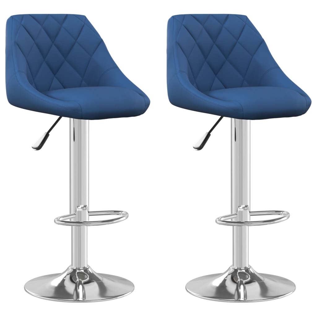 Tabourets de bar lot de 2 bleu velours - XIOS