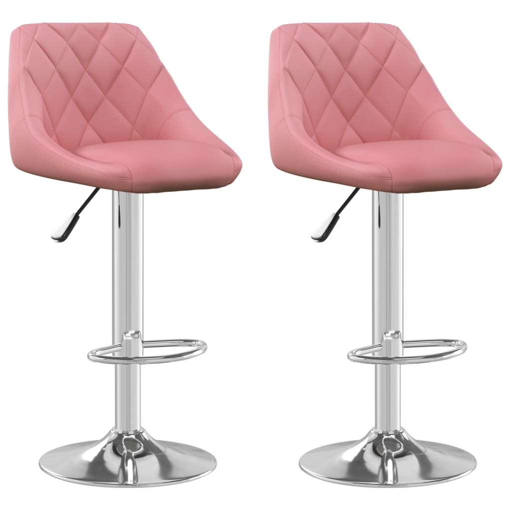 Tabourets de bar lot de 2 rose velours - XIOS