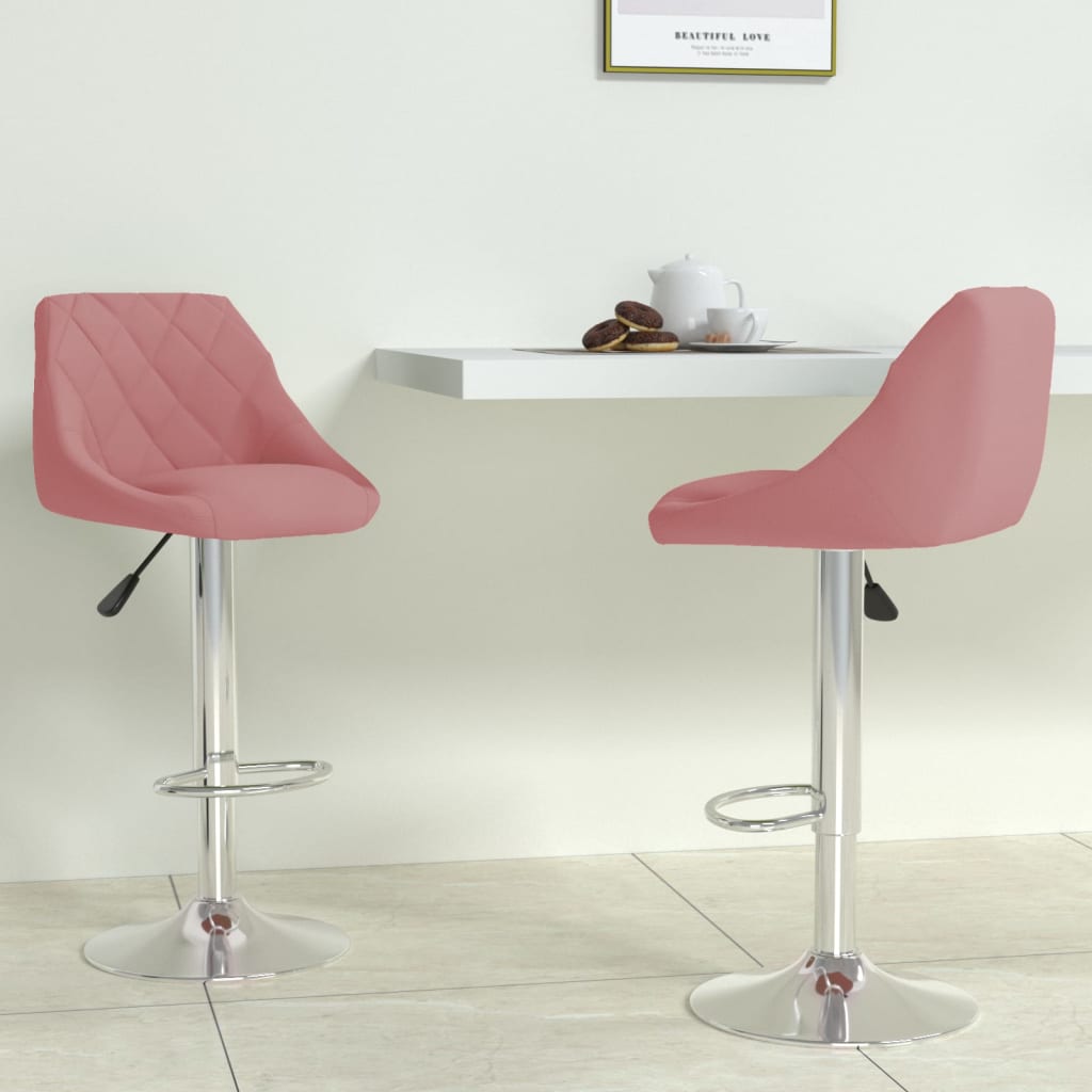 Tabourets de bar lot de 2 rose velours - XIOS