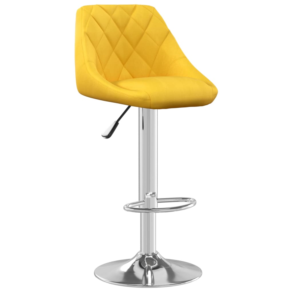 Tabourets de bar lot de 2 jaune moutarde velours - XIOS