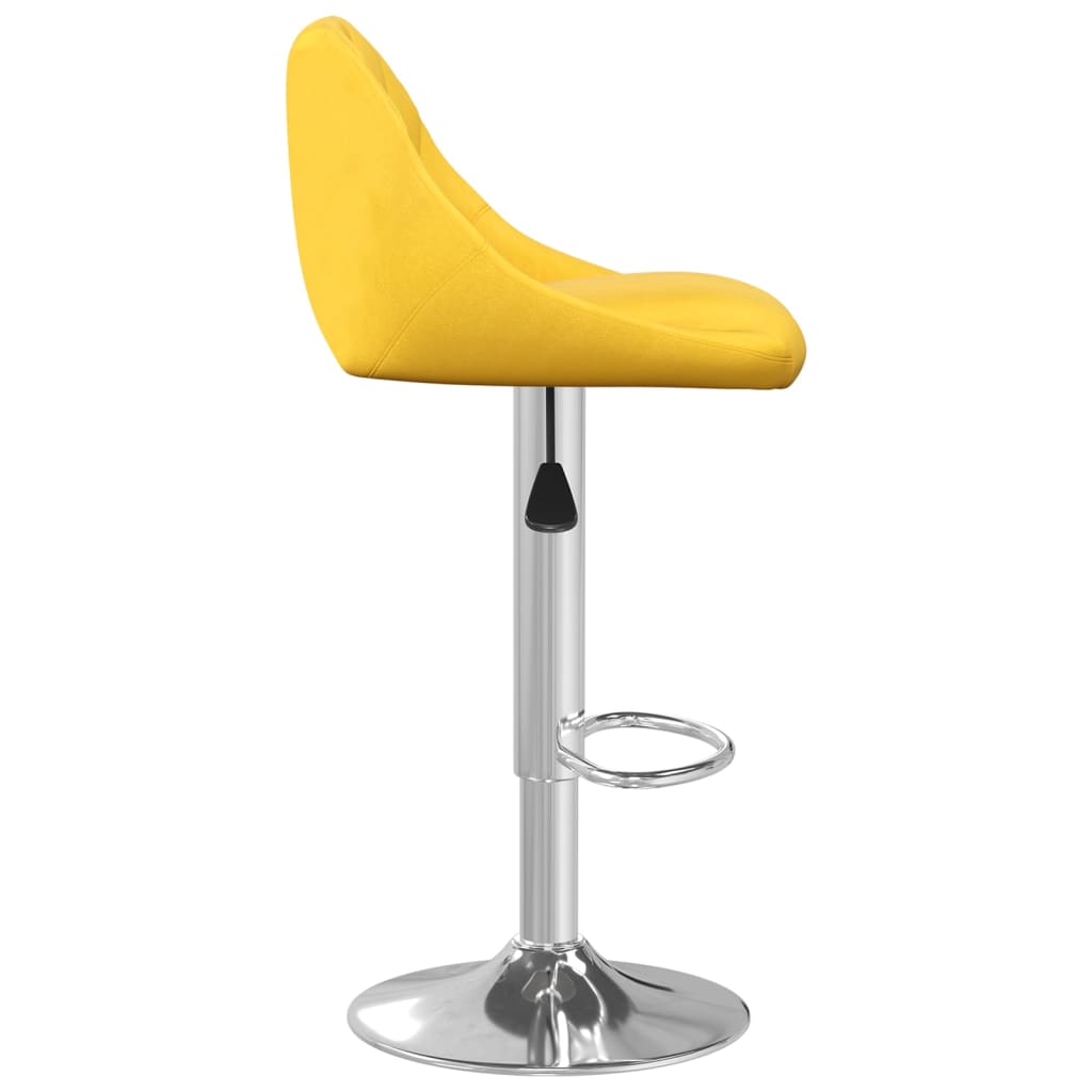 Tabourets de bar lot de 2 jaune moutarde velours - XIOS