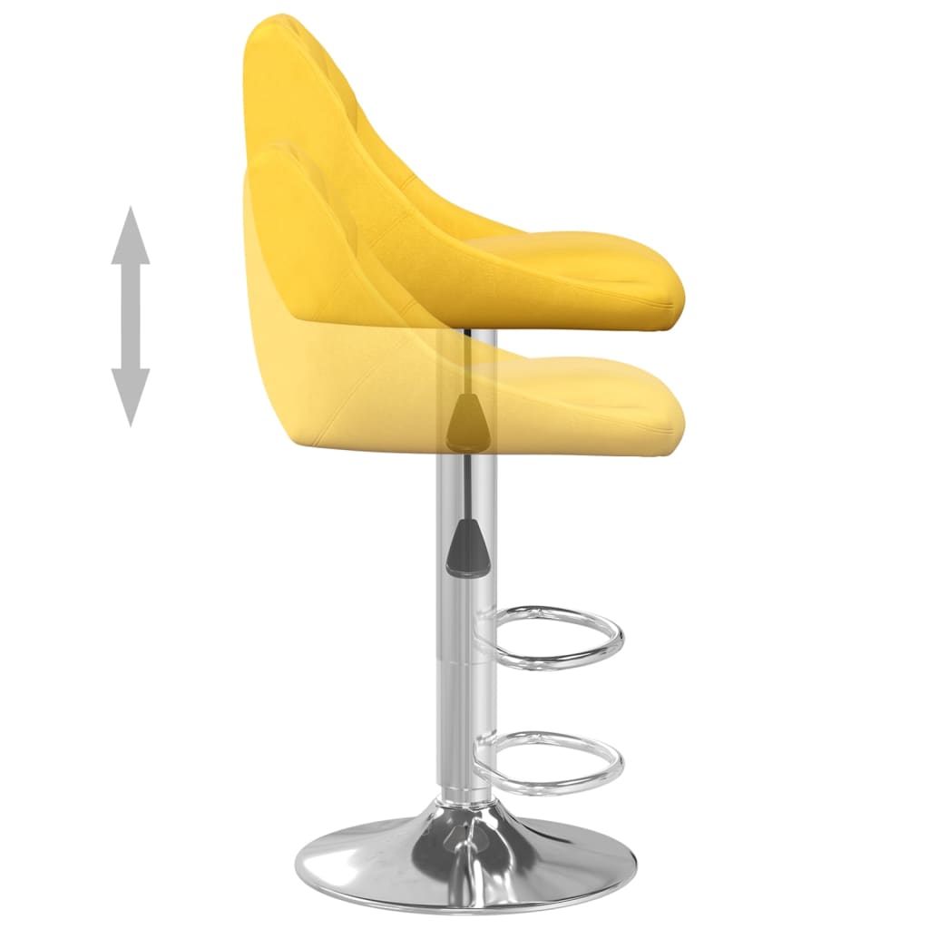 Tabourets de bar lot de 2 jaune moutarde velours - XIOS