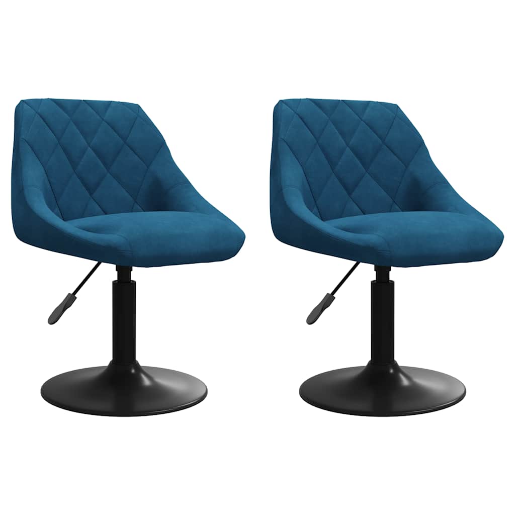 Chaises pivotantes à manger lot de 2 bleu velours - XIOS