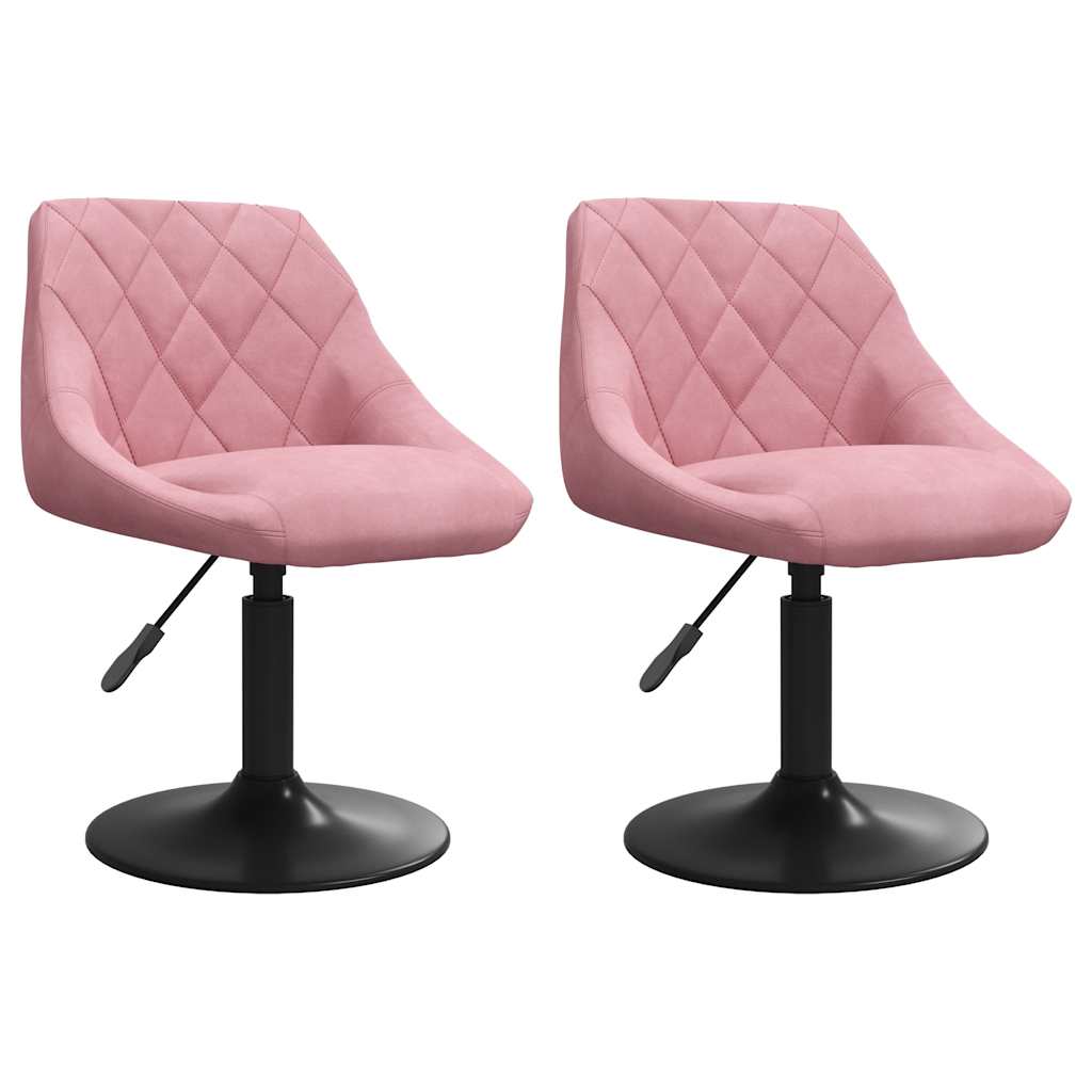 Chaises pivotantes à manger lot de 2 Rose Velours - XIOS